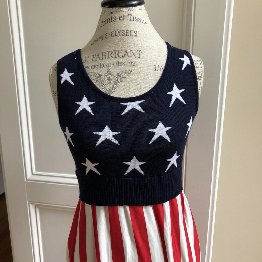 American Flag Maxi Dress Stars Stripes USA - Picture 8 of 8